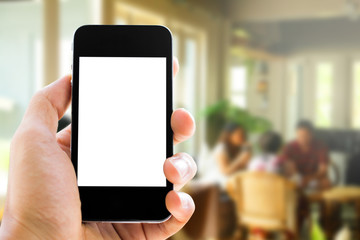 abstract image of people in coffee cafe with a blurred backgroun