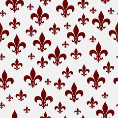 Red and White Fleur-de-lis Pattern Repeat Background © Karen Roach