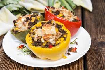 Stuffed Peppers (with Meat, Herbs and Cheese)