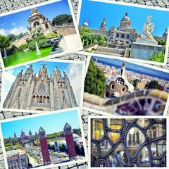 Collage of Barcelona Catalonia Spain