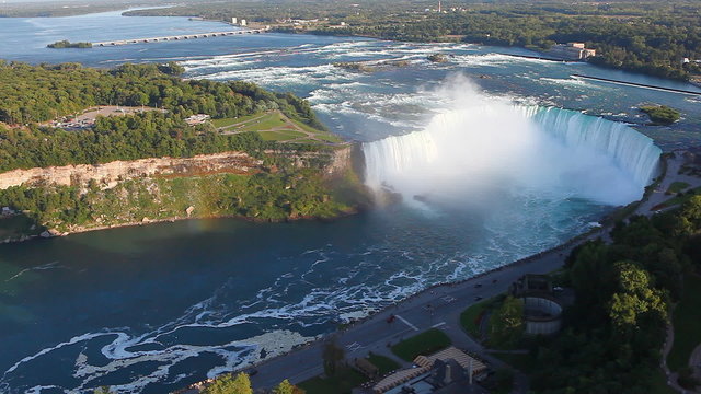 An aerial view of the Horseshoe Falls at Niagara Falls