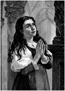 Young Woman Praying - Religious Christian Scene