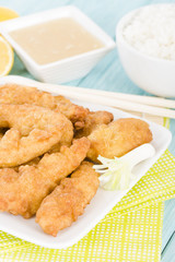 Lemon Chicken - Chinese battered chicken with sweet lemon sauce