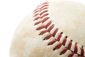 old baseball isolated on white