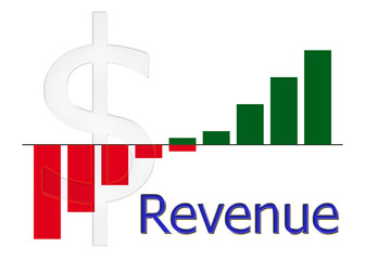 bar diagram revenue and dollar symbol