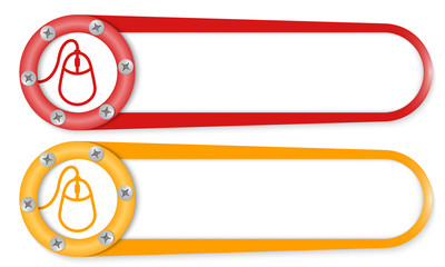 set of two buttons with screws and mouse icon