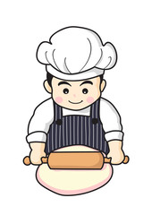 cute chef cooking