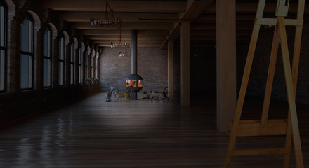 Gatti attorno alla stufa