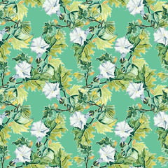Datura seamless pattern