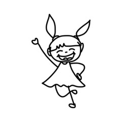 hand drawing happy kids