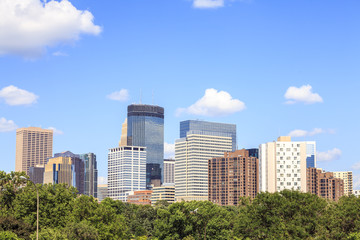 Fototapeta na wymiar Skyscrapers of Minneapolis, Minnesota.