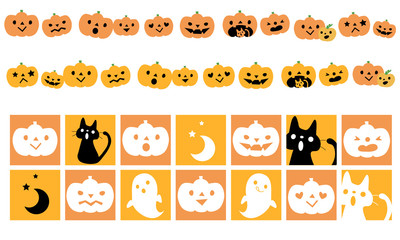 Obraz premium ハロウィン用のラインパーツ