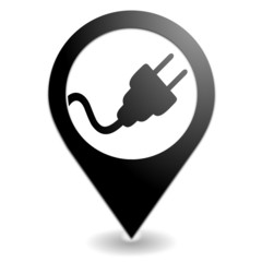 électrique sur symbole localisation noir