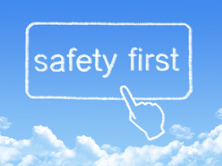 safety first message cloud shape