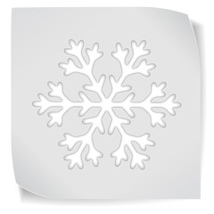 paper sticker with snowflacke