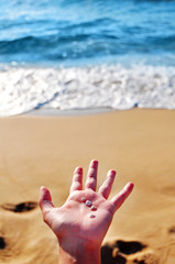 hand with shells