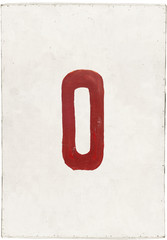 number zero on white plywood board