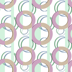 Patchwork seamless pattern circles ornamental background