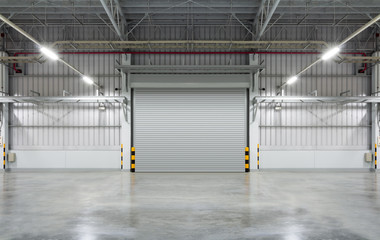 Factory, warehouse or industrial building. Protection with security door, roller door or roller...