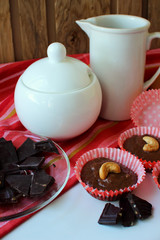 Preparation of chocolate cakes.