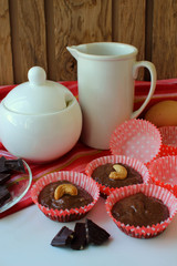 Preparation of chocolate cakes.