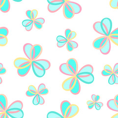 abstract flowers seamless pattern