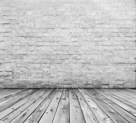 room with brick wall