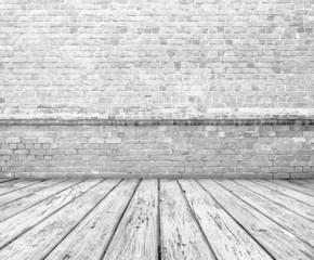room with brick wall