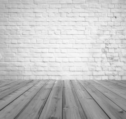 room with brick wall