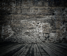 old room with brick wall