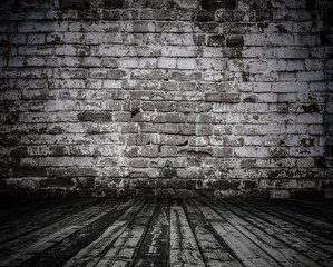 old room with brick wall