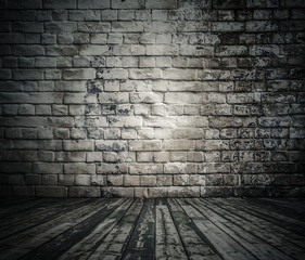 old room with brick wall