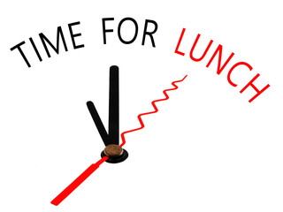 Time for Lunch with clock concept