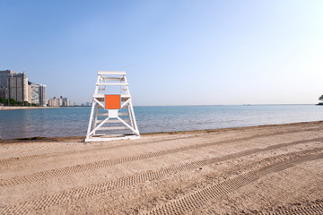 lifeguard tower by the lake