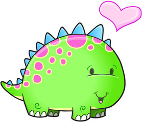 Cute Dinosaur Vector Illustration Art