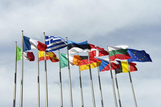 Flaggen, Fahnen, Europ&auml;isches Parlament, Europ&auml;ische Union