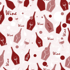 Seamless pattern, red wine