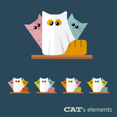 Vector cats elements
