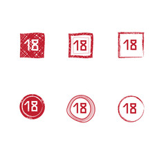 Set grunge rubber stamps only inside. Doodled style