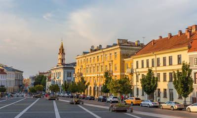Fototapeta na wymiar View of Town Hall square in Vilnius, Lithuania