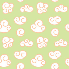 Vector retro seamless clouds backgroung