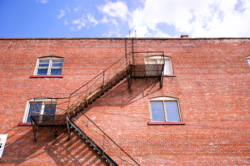 fire escape ladder and brickwall