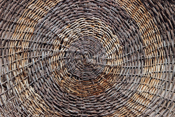 Detail of a woven wicker basket