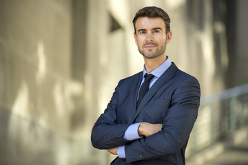 Portrait of confident lawyer outside the office - 69906272