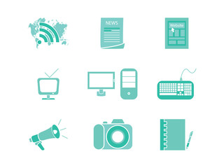 Communication icons, flat design, Vector, EPS10