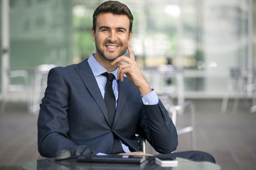 Portrait of a handsome single man smiling