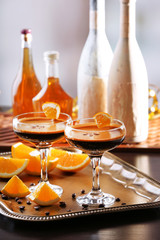 Espresso cocktail served on table