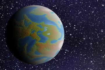 earth planet with one side shadow on cosmos stars backgrounds