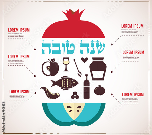 &quot;Infographics for Jewish New Year, hebrew happy new year, with&quot; Stock image and royalty-free