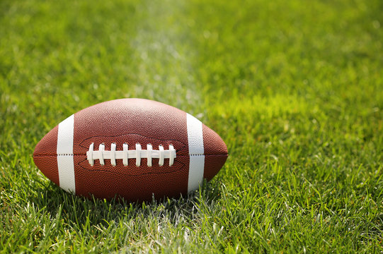 American Football on Field with yard line